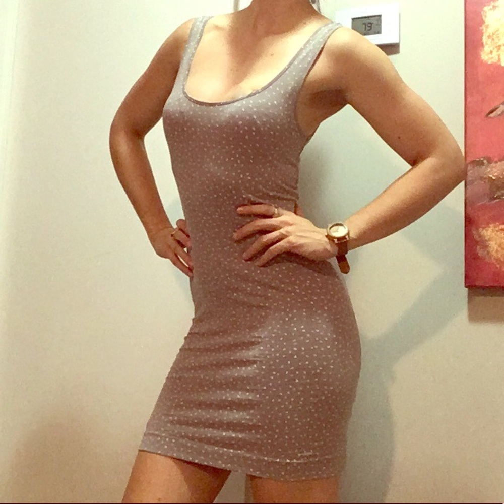 Grey & White Bodycon Dress